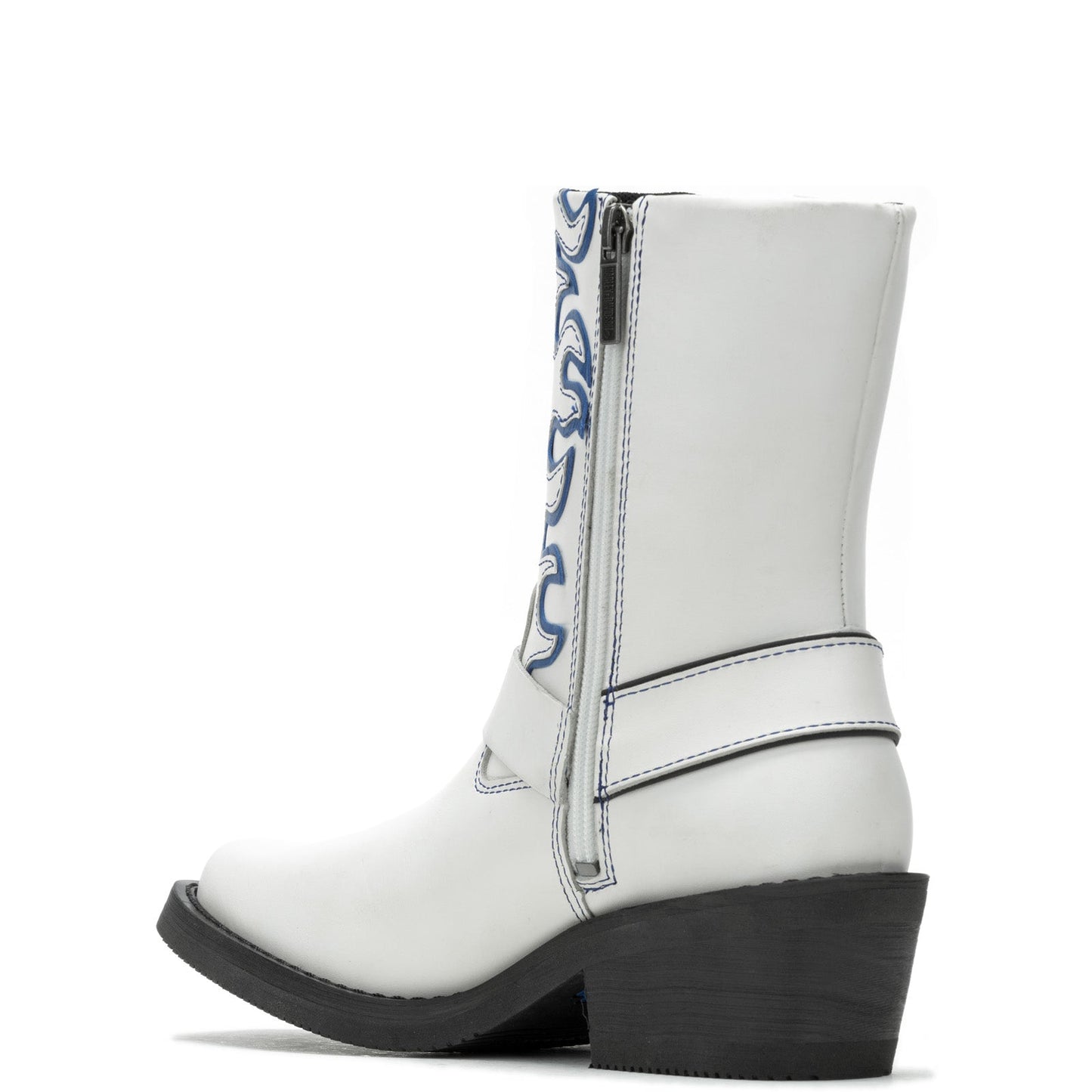 Harley-Davidson Korsen Flame D87293 Womens White Leather Motorcycle Boots