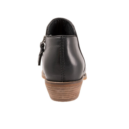 Softwalk Rocklin S1457-001 Womens Black Leather Zipper Ankle & Booties Boots