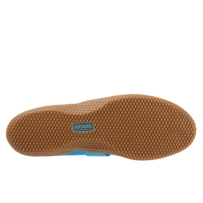 Softwalk High Point S1466-436 Womens Blue Leather Mary Jane Flats Shoes