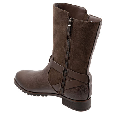 Softwalk Marlowe S1857-046 Womens Brown Leather Casual Dress Boots