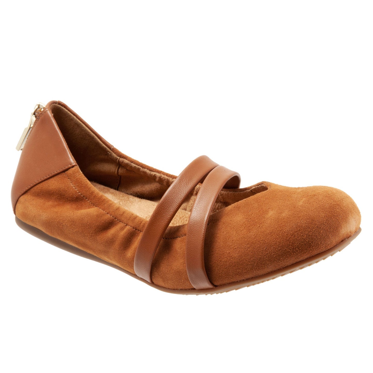 Softwalk Sierra S1962-242 Womens Brown Leather Mary Jane Flats Shoes
