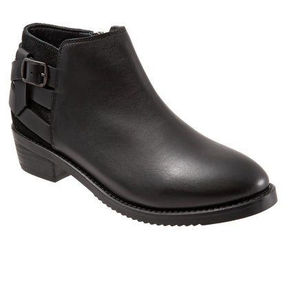 Softwalk Raleigh S2155-001 Womens Black Leather Zipper Ankle & Booties Boots