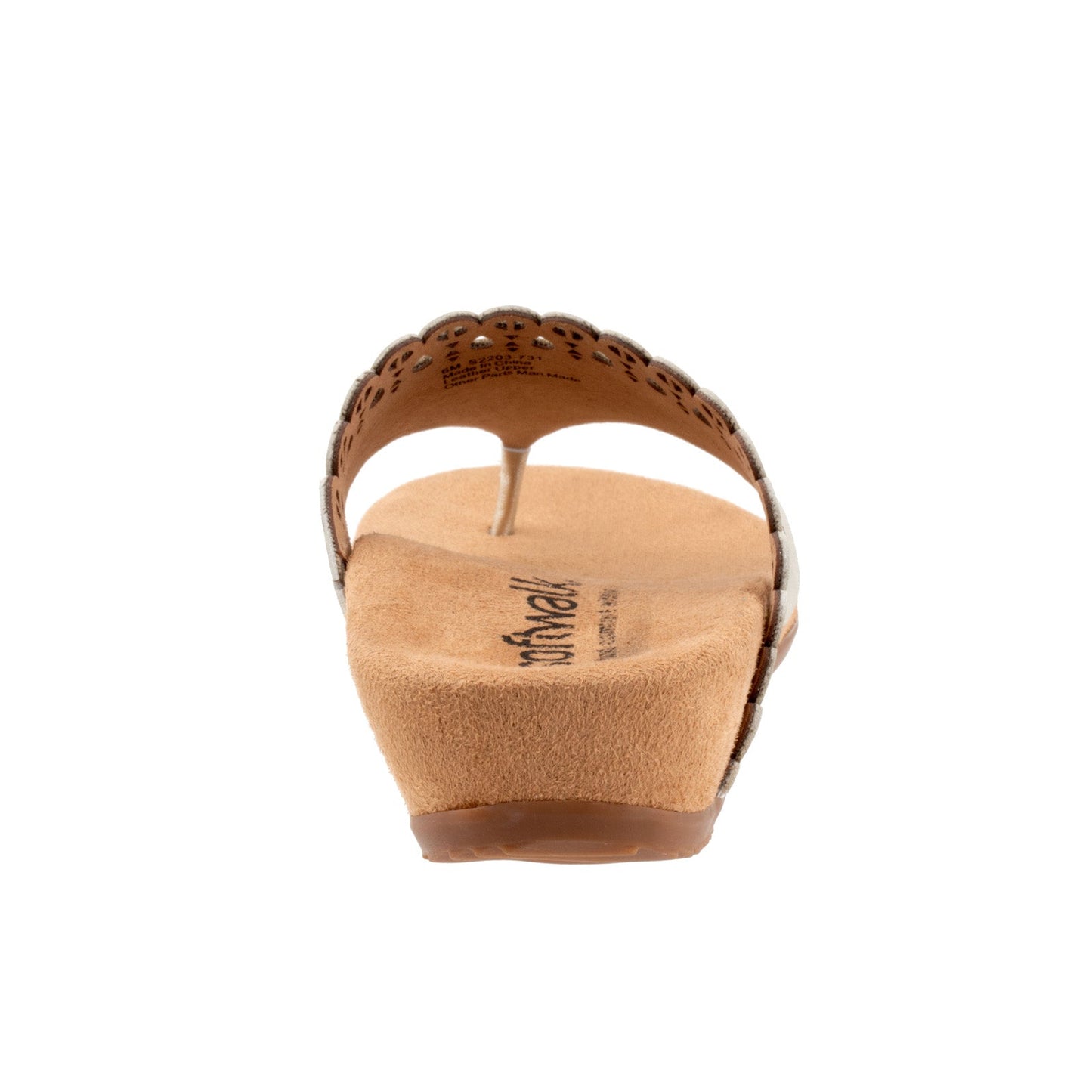 Softwalk Bethany S2203-731 Womens Silver Leather Thong Sandals Shoes