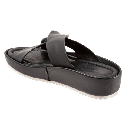 Softwalk Emmie S2221-001 Womens Black Wide Leather Strap Sandals Shoes