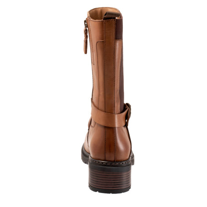 Softwalk Roselle S2255-215 Womens Brown Leather Zipper Ankle & Booties Boots