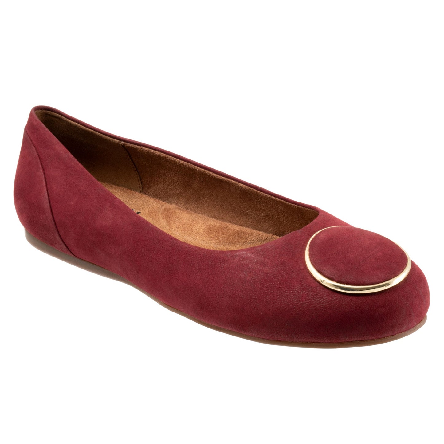 Softwalk Sonoma Halo S2257-662 Womens Burgundy Narrow Ballet Flats Shoes