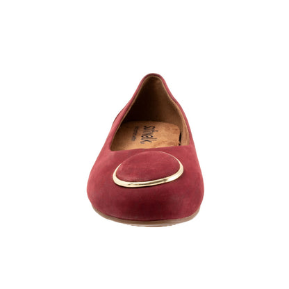 Softwalk Sonoma Halo S2257-662 Womens Burgundy Narrow Ballet Flats Shoes
