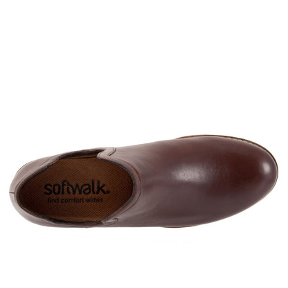 Softwalk Woodbury S2260-200 Womens Brown Leather Ankle & Booties Boots
