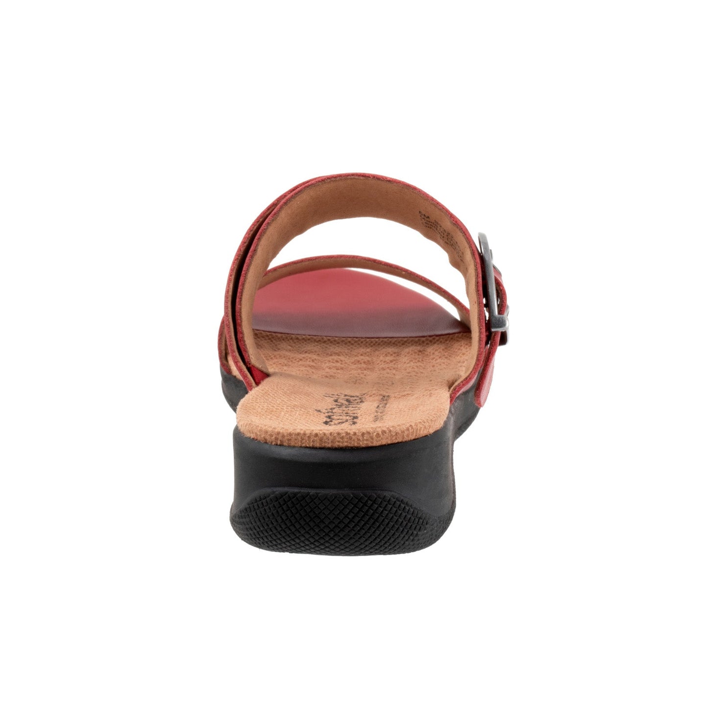 Softwalk Toki S2322-601 Womens Red Extra Wide Leather Slides Sandals Shoes