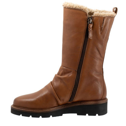 Softwalk Warner S2371-215 Womens Brown Leather Zipper Casual Dress Boots