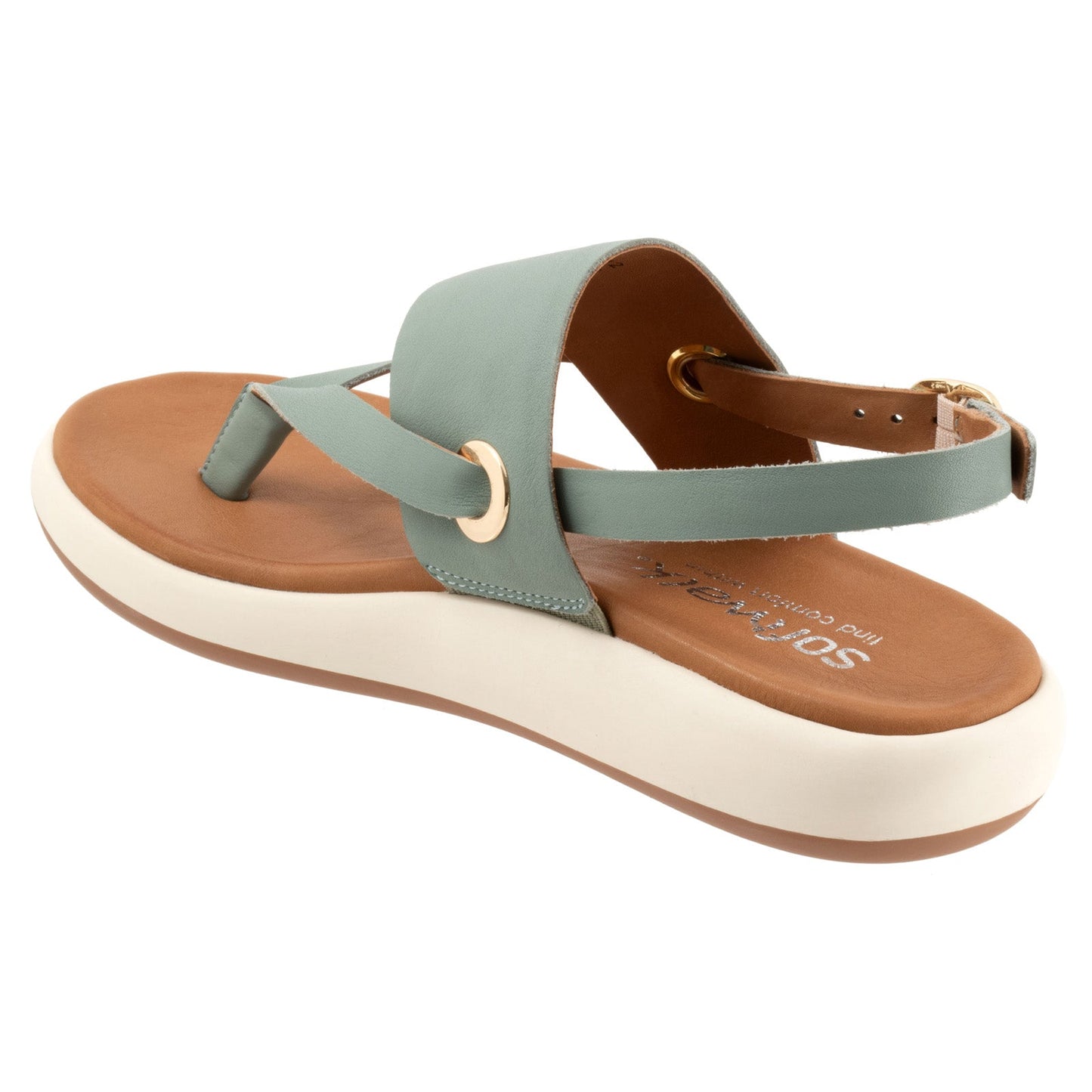 Softwalk Joliet S2409-312 Womens Green Leather Strap Sandals Shoes