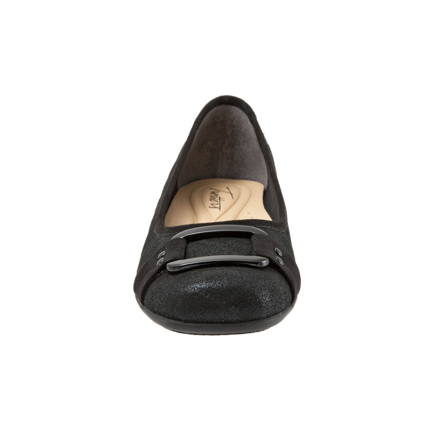 Trotters Sizzle Sign T1251-015 Womens Black Narrow Ballet Flats Shoes