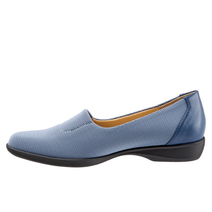 Trotters Jake T1464-433 Womens Blue Mesh Slip On Loafer Flats Shoes
