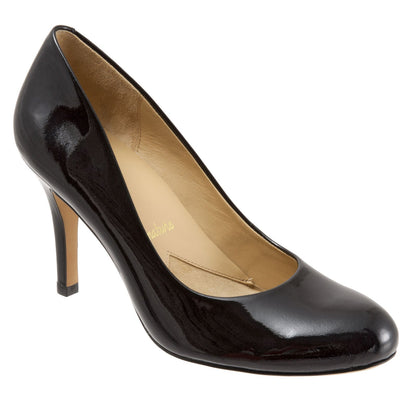 Trotters Gigi T1505-016 Womens Black Narrow Leather Pumps Heels Shoes