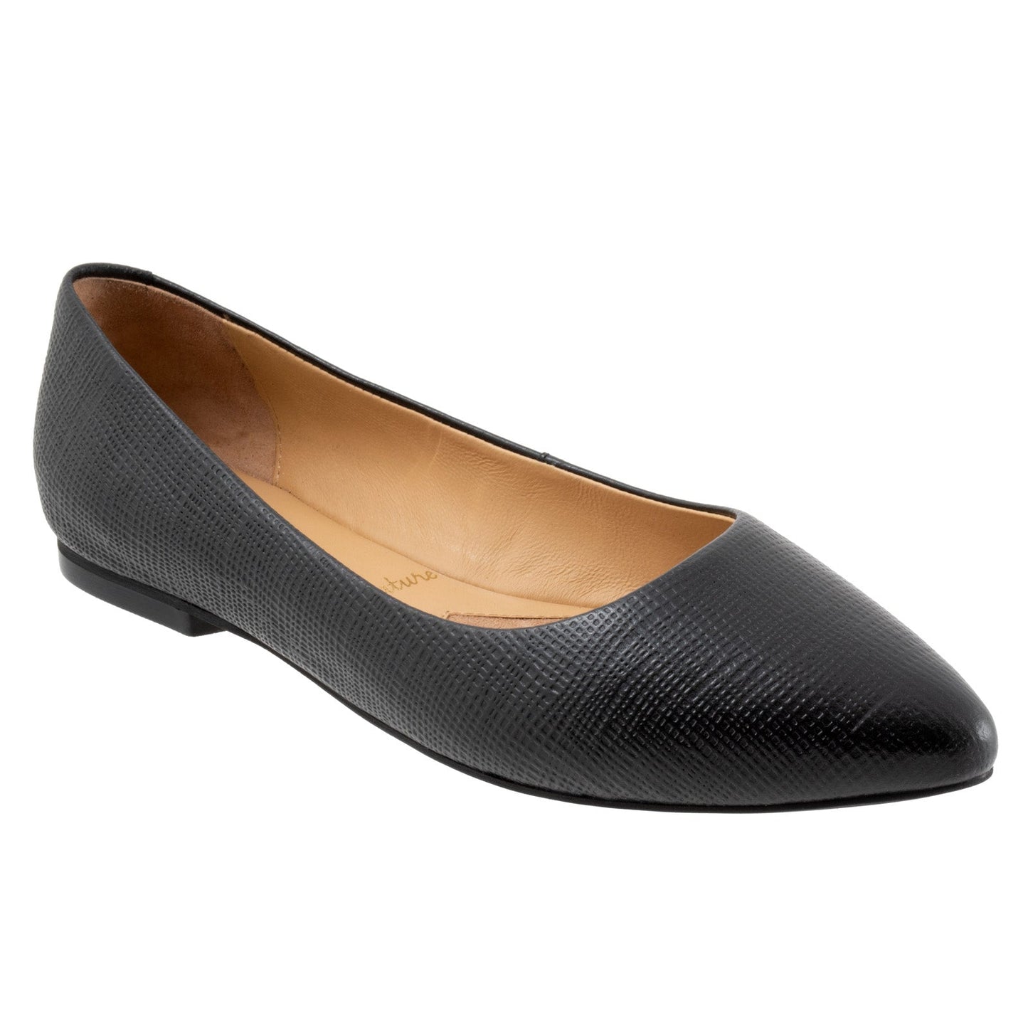 Trotters Estee T1556-057 Womens Black Leather Slip On Loafer Flats Shoes