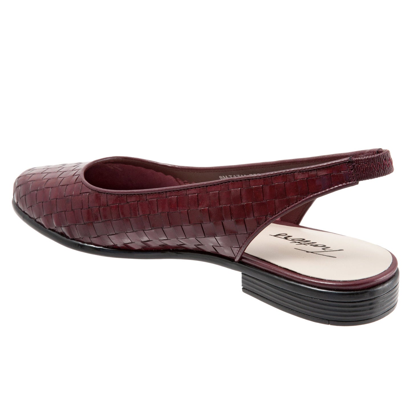 Trotters Lucy T1711-755 Womens Burgundy Narrow Slingback Flats Shoes
