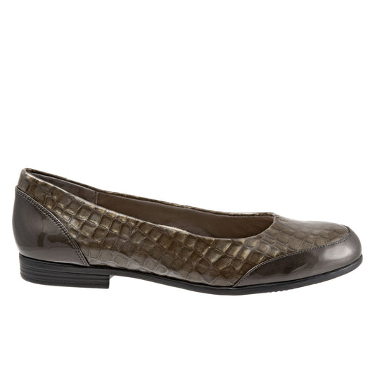 Trotters Arnello T1751-064 Womens Gray Narrow Leather Loafer Flats Shoes