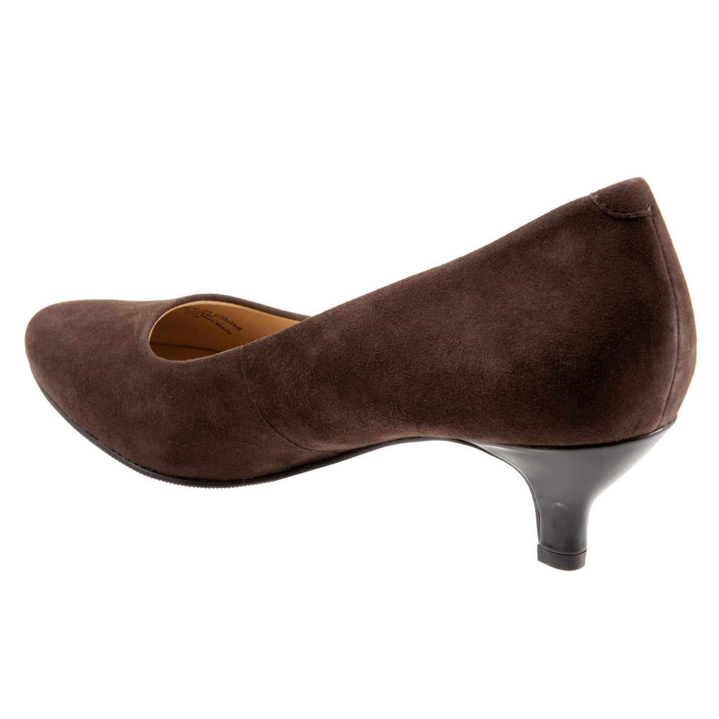 Trotters Kiera T1805-203 Womens Brown Narrow Suede Slip On Pumps Heels Shoes