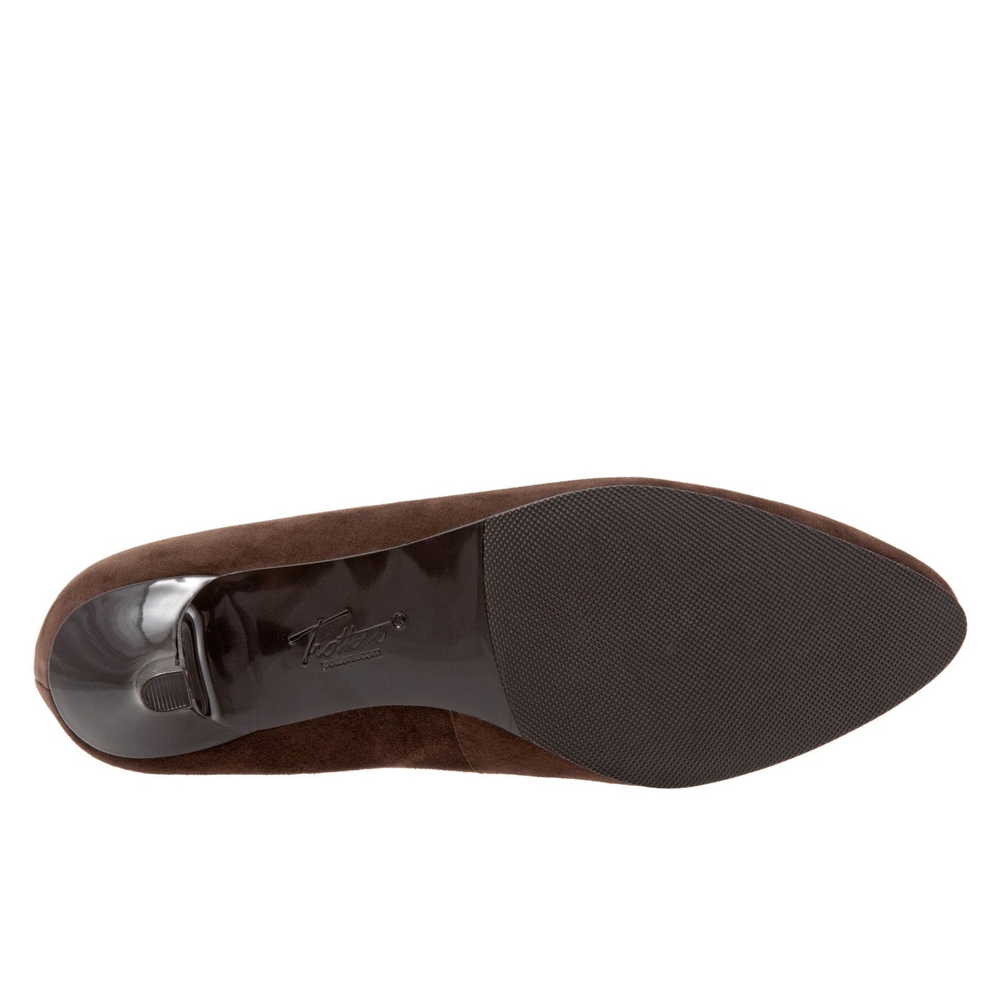 Trotters Kiera T1805-203 Womens Brown Narrow Suede Slip On Pumps Heels Shoes