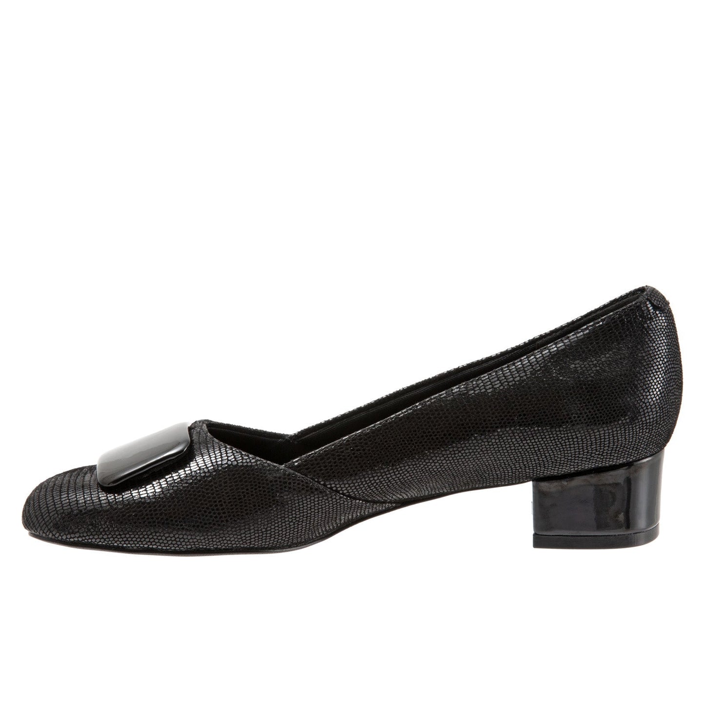 Trotters Delse T1852-008 Womens Black Narrow Leather Pumps Heels Shoes