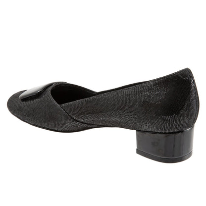 Trotters Delse T1852-008 Womens Black Narrow Leather Pumps Heels Shoes