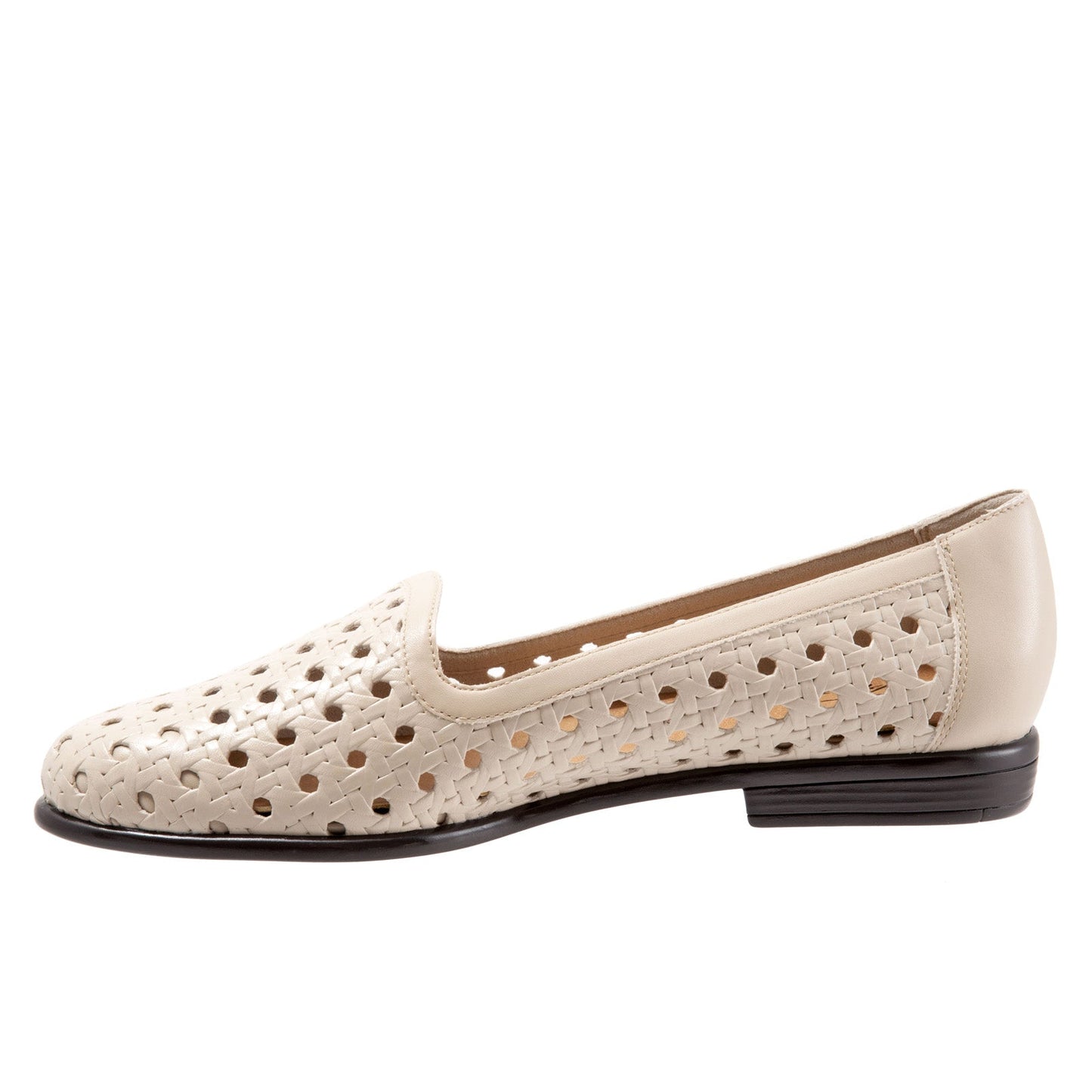 Trotters Liz Open Weave T1909-126 Womens Beige Leather Loafer Flats Shoes