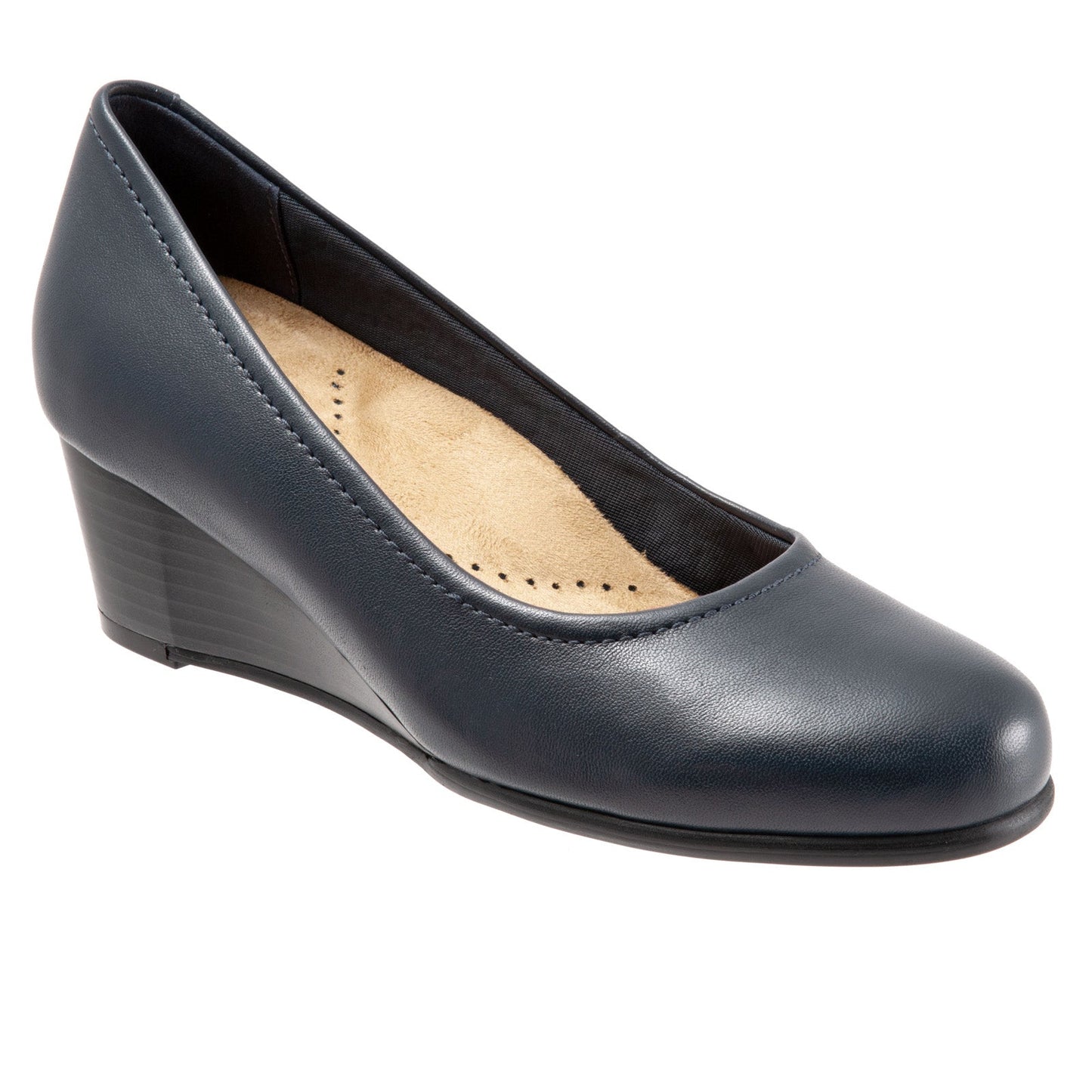 Trotters Winnie T1965-400 Womens Blue Narrow Leather Pumps Heels Shoes