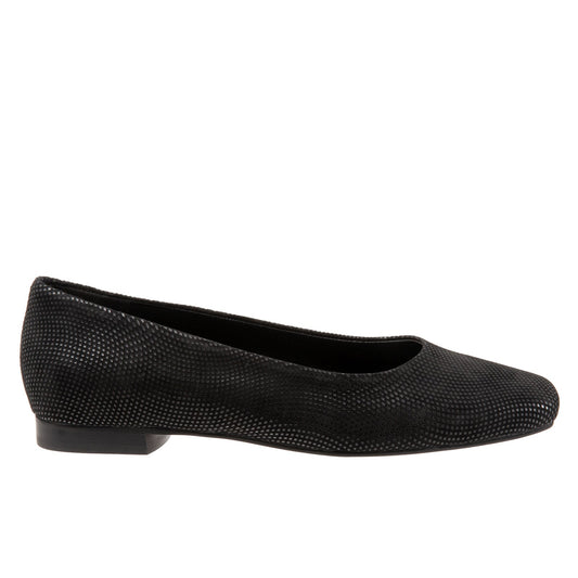 Trotters Honor T2057-004 Womens Black Narrow Leather Ballet Flats Shoes