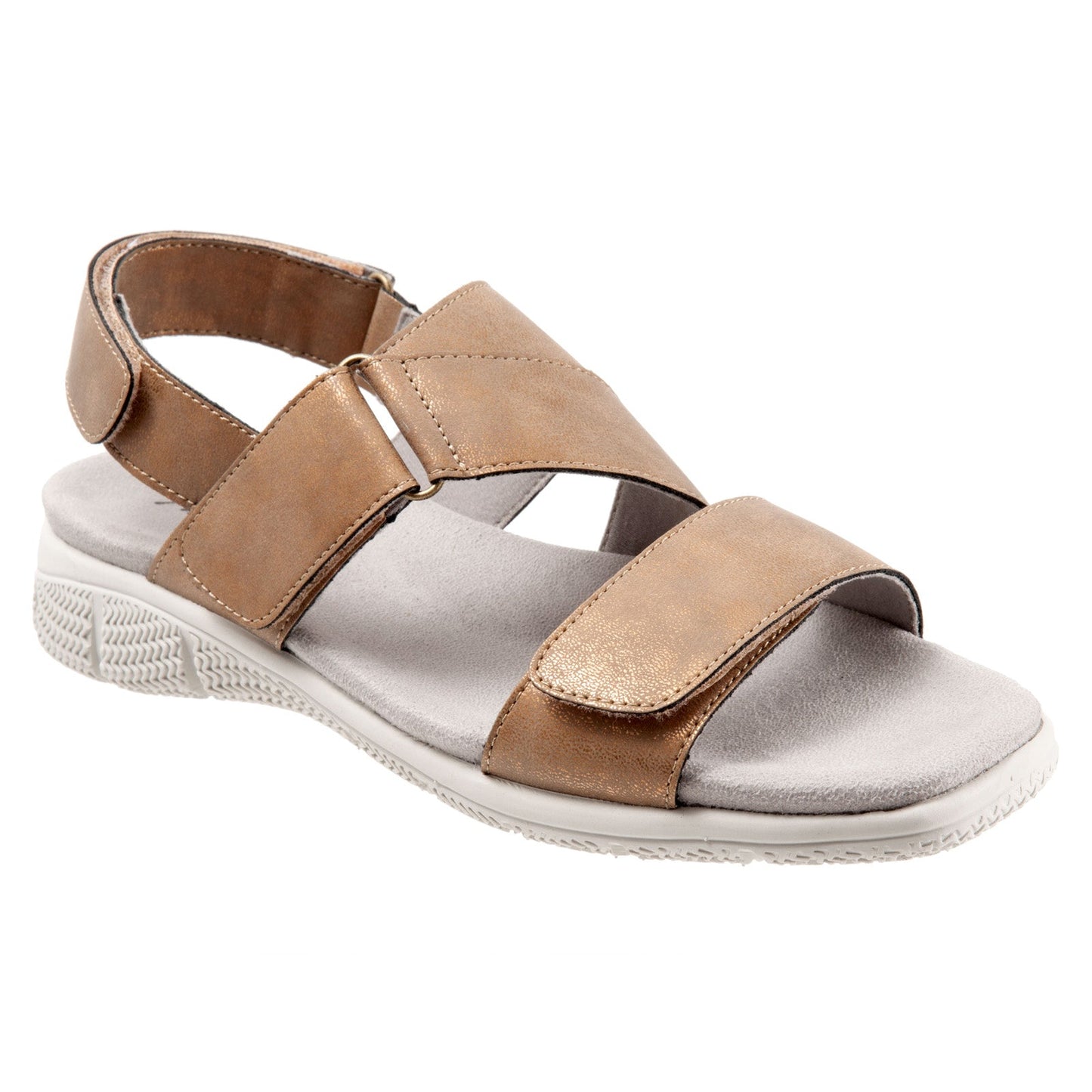 Trotters Tatia T2237-233 Womens Brown Leather Strap Sport Sandals Shoes