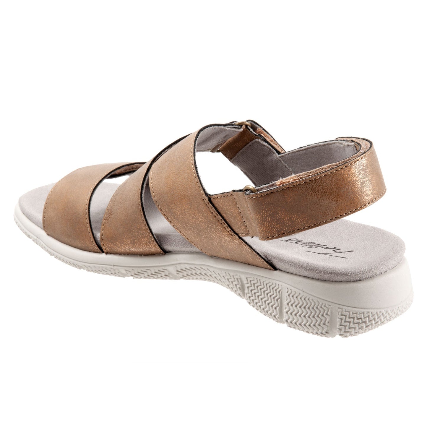 Trotters Tatia T2237-233 Womens Brown Leather Strap Sport Sandals Shoes
