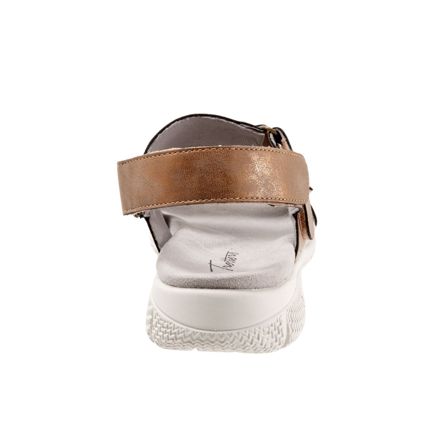 Trotters Tatia T2237-233 Womens Brown Leather Strap Sport Sandals Shoes