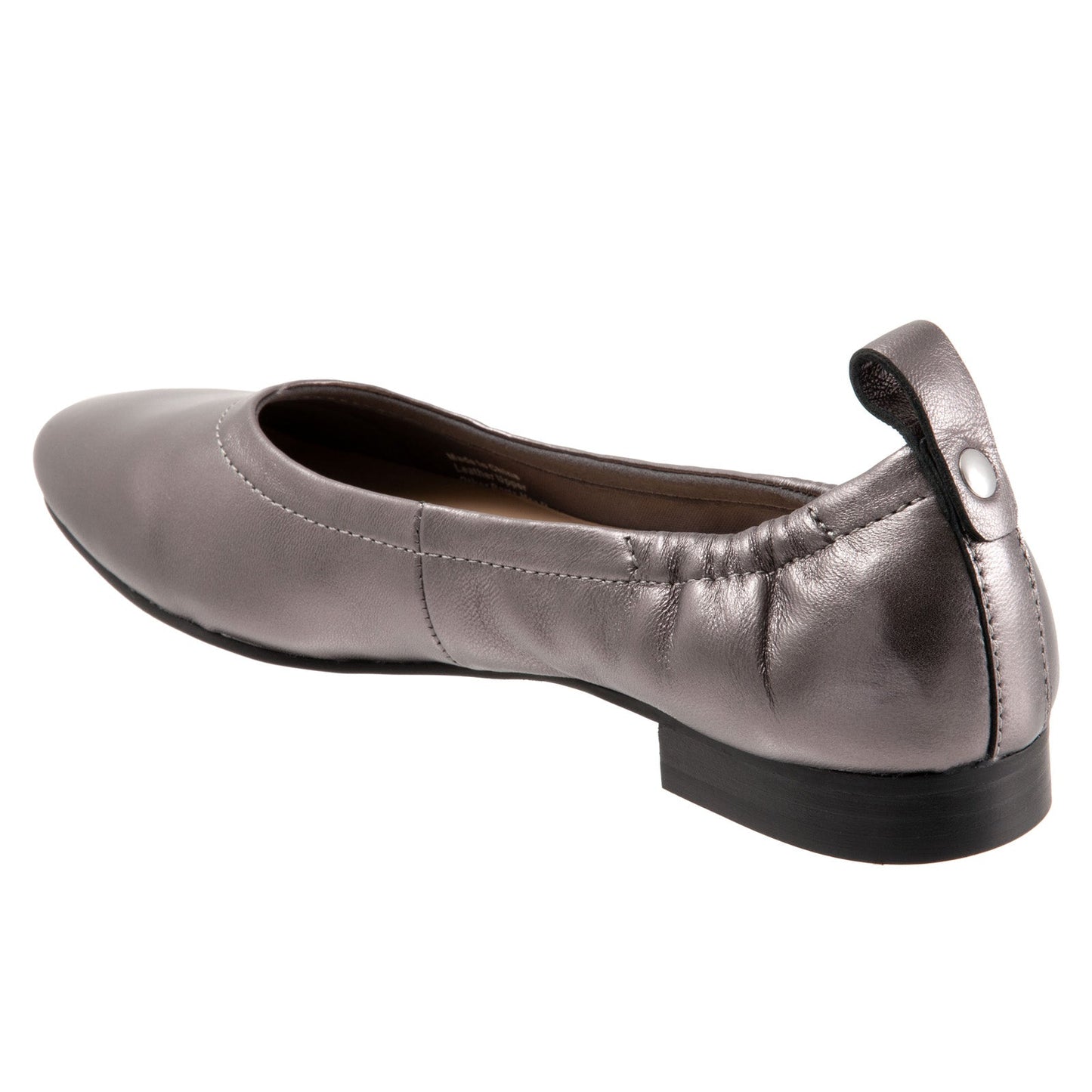 Trotters Gia T2252-033 Womens Gray Leather Slip On Ballet Flats Shoes