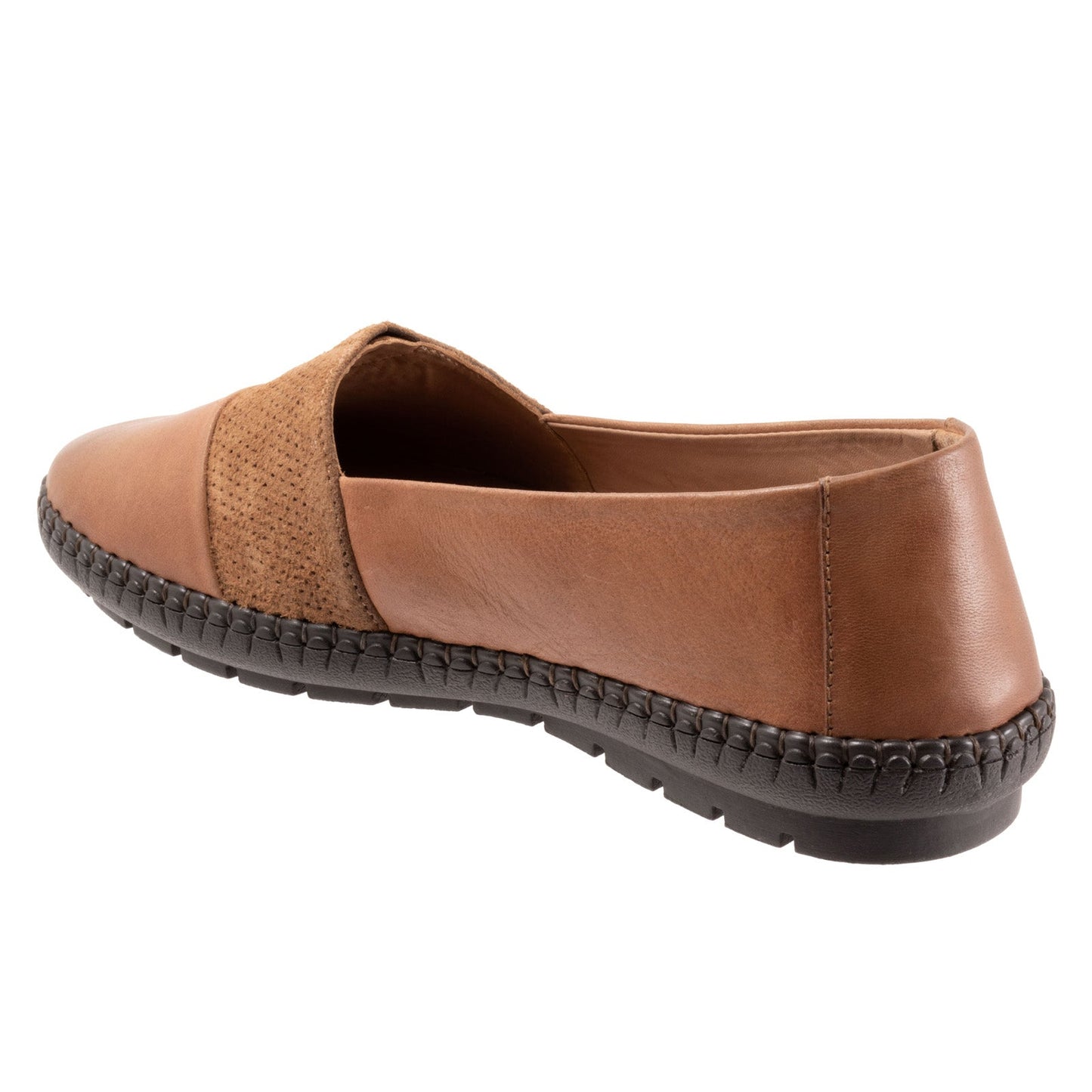 Trotters Ruby T2265-215 Womens Brown Leather Slip On Loafer Flats Shoes