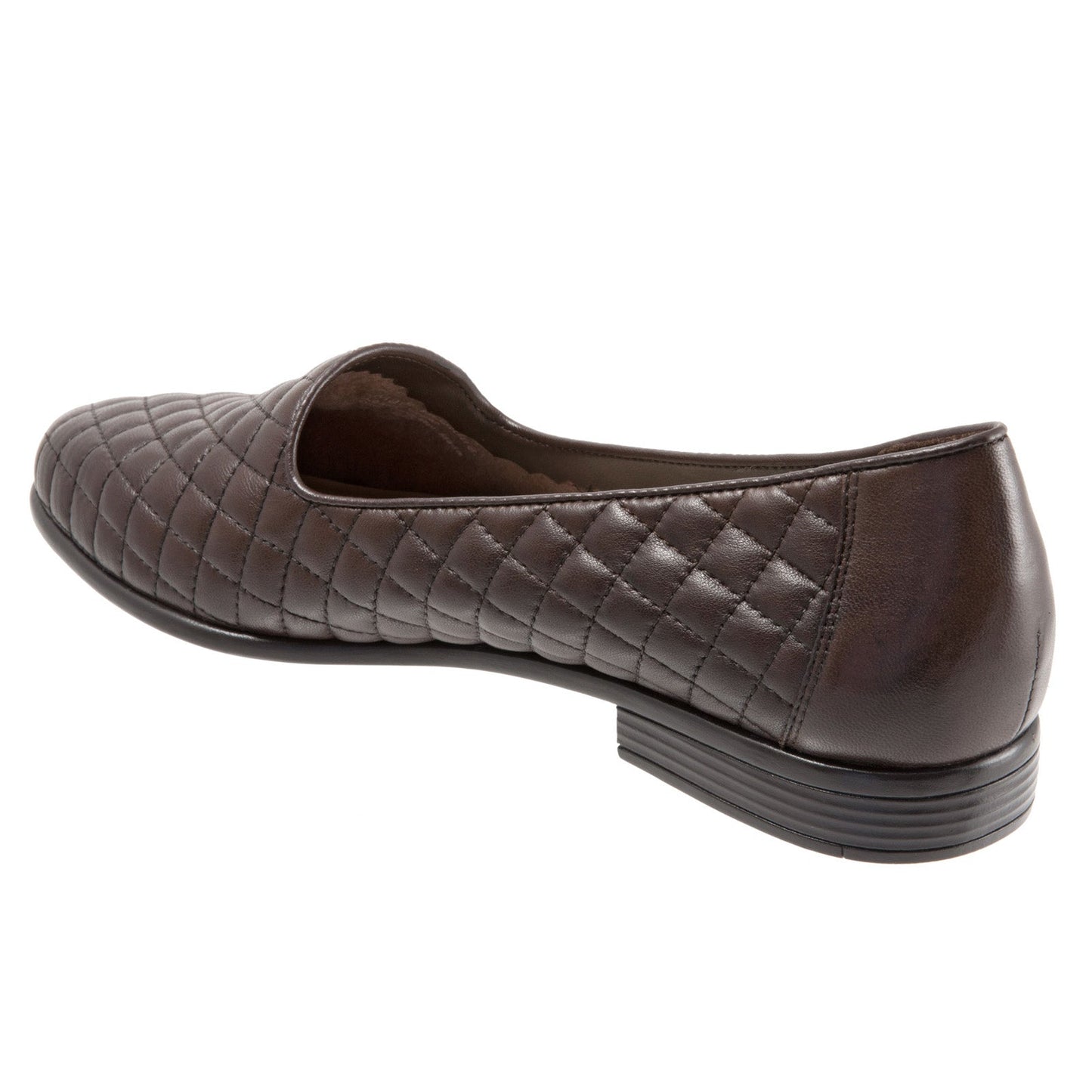 Trotters Liz T5158-235 Womens Brown Wide Leather Slip On Loafer Flats Shoes