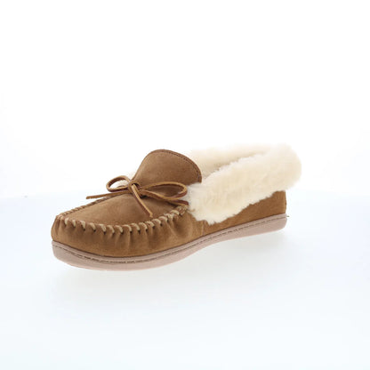 Minnetonka Alpine Sheepskin Moc 3371H Womens Brown Loafer Slippers Shoes