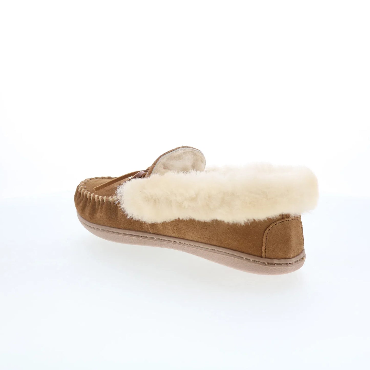Minnetonka Alpine Sheepskin Moc 3371H Womens Brown Loafer Slippers Shoes