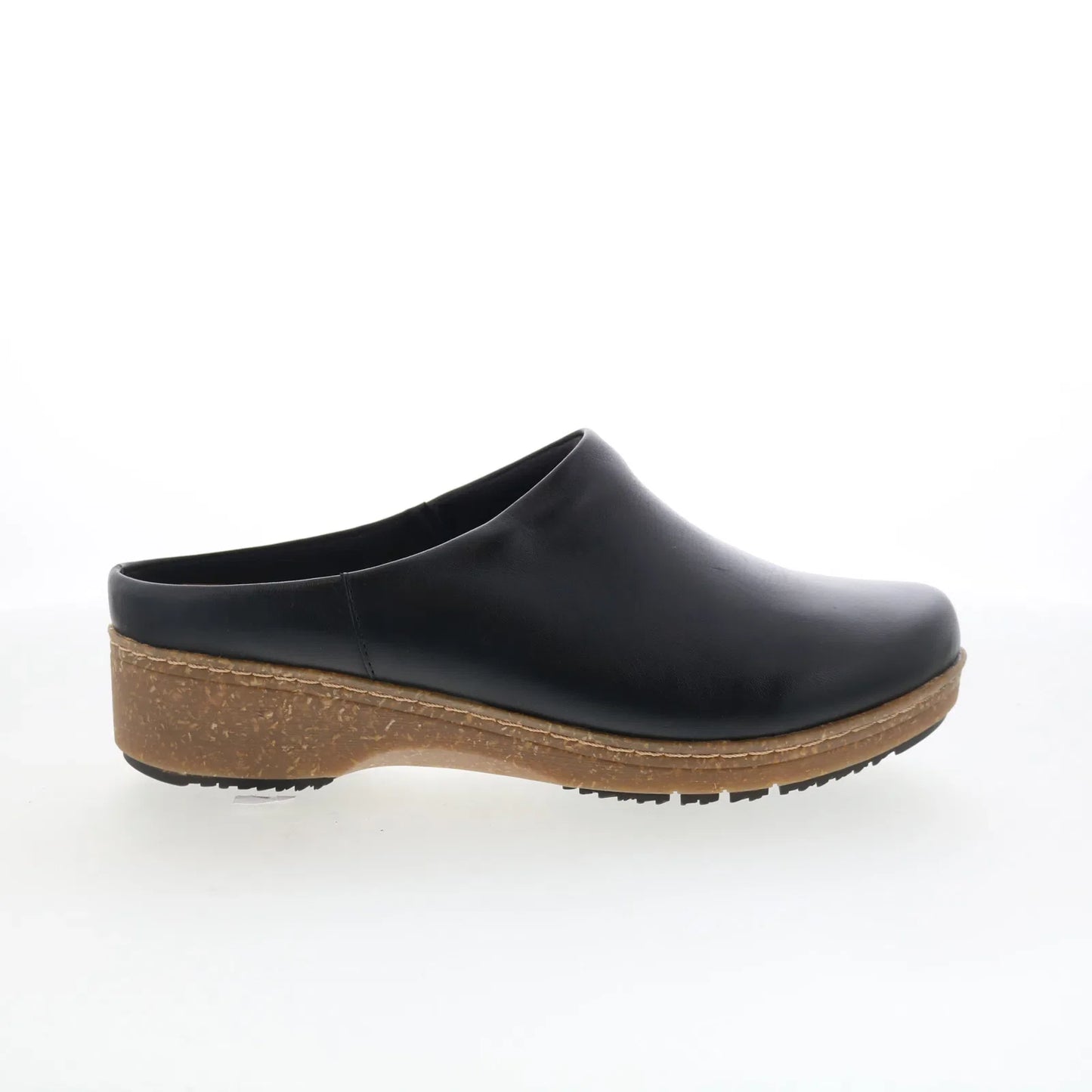 Softwalk Arvada S2302-001 Womens Black Leather Clog Flats Shoes