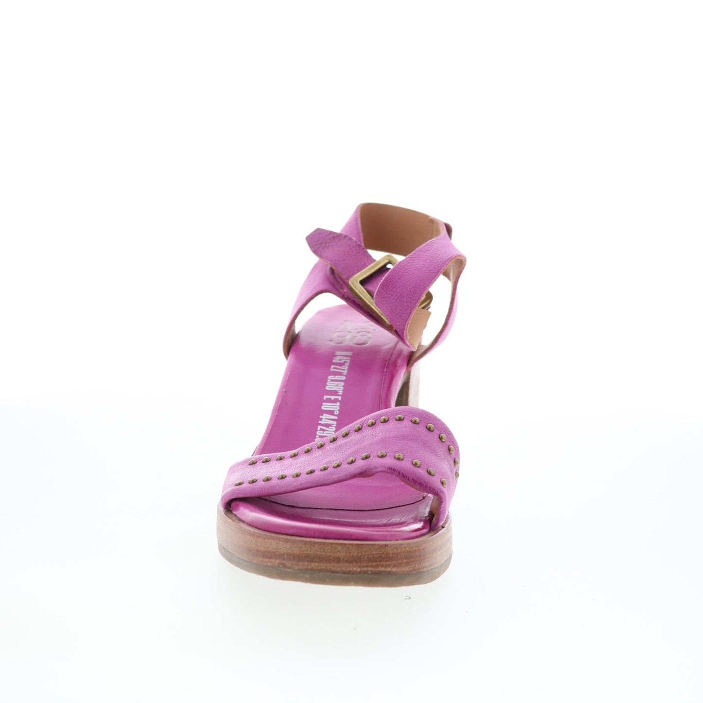 A.S. 98 Arvin Womens Purple Leather Hook & Loop Heeled Sandals Shoes