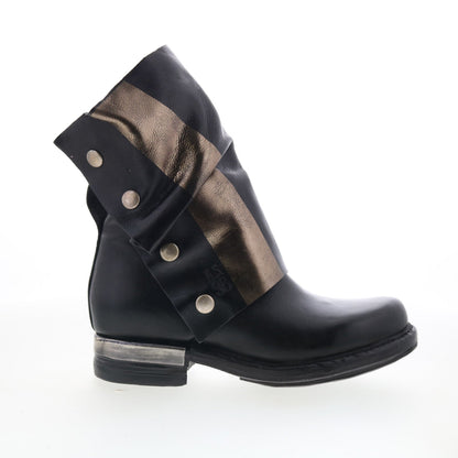 A.S. 98 Atwell Womens Black Leather Zipper Casual Dress Boots