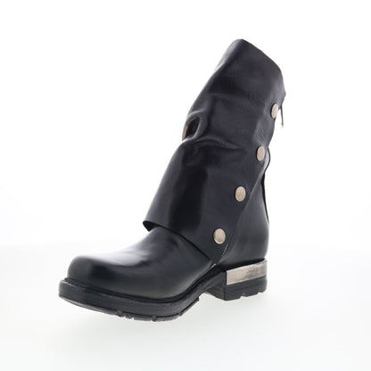 A.S. 98 Atwell Womens Black Leather Zipper Casual Dress Boots