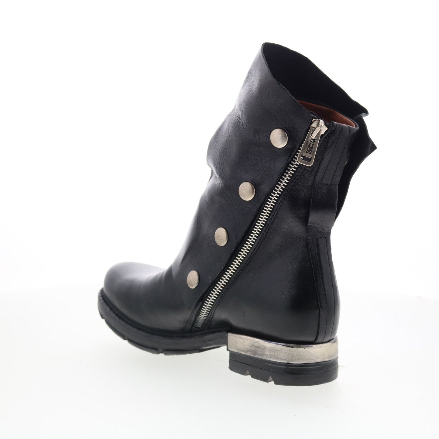 A.S. 98 Atwell Womens Black Leather Zipper Casual Dress Boots