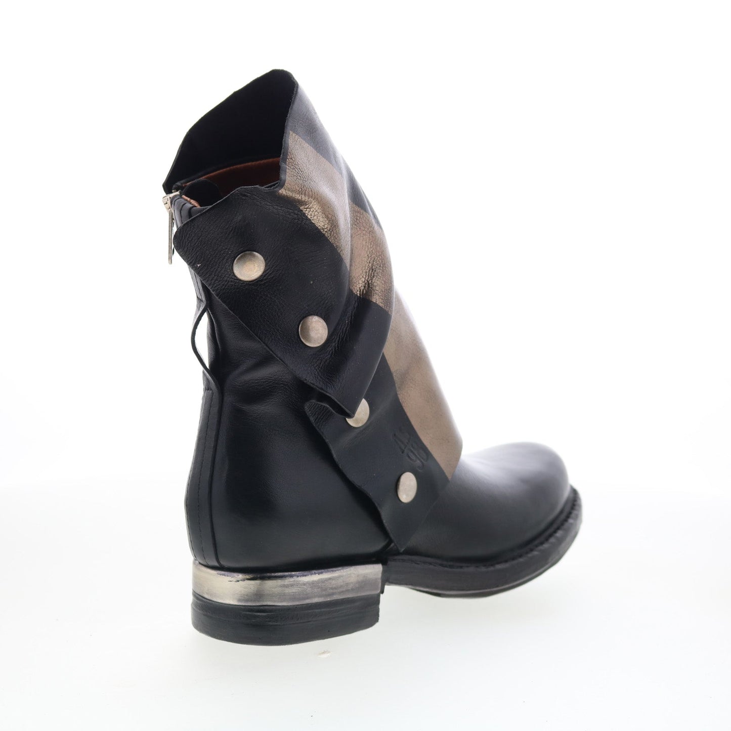 A.S. 98 Atwell Womens Black Leather Zipper Casual Dress Boots