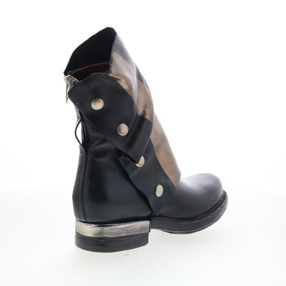 A.S. 98 Atwell Womens Black Leather Zipper Casual Dress Boots
