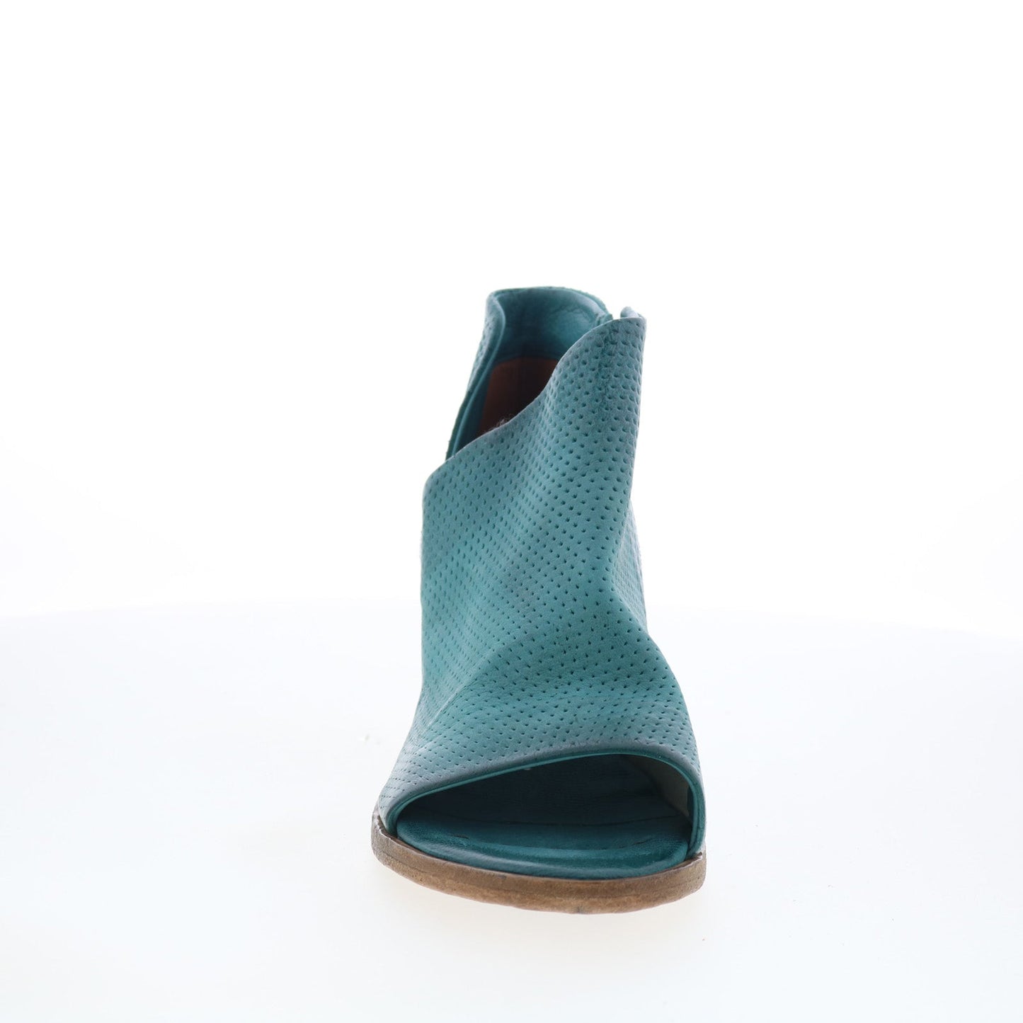 A.S. 98 Bakari Womens Green Leather Zipper Heeled Sandals Shoes