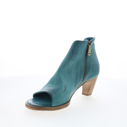 A.S. 98 Bakari Womens Green Leather Zipper Heeled Sandals Shoes