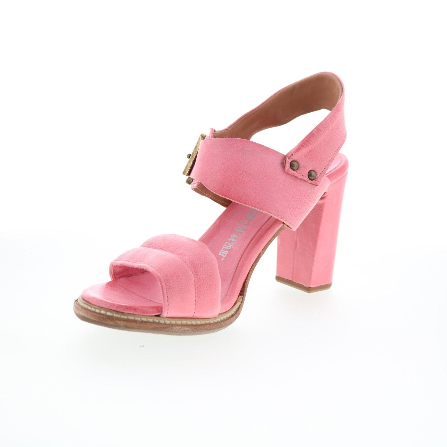 A.S. 98 Barnett Womens Pink Leather Hook & Loop Heeled Sandals Shoes