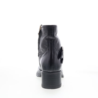 A.S. 98 Cal Womens Black Leather Zipper Ankle & Booties Boots