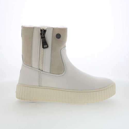 Pajar Caline 78304 Womens White Leather Slip On Ankle & Booties Boots