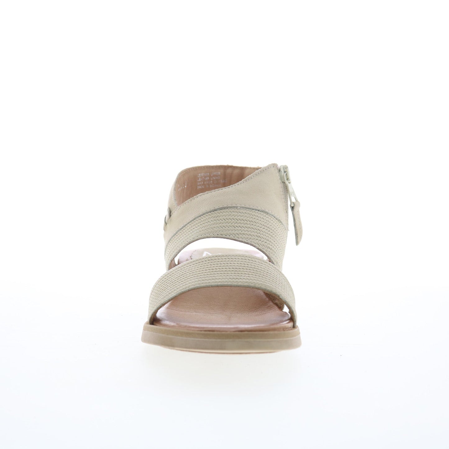 Miz Mooz Cece Womens Beige Leather Zipper Wedges Sandals Shoes