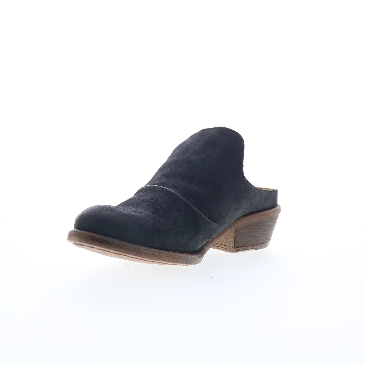Miz Mooz Cellia Womens Black Leather Slip On Heeled Sandals Shoes